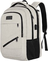 TRVLMORE 28L Rugzak - Rugtas met 15,6 Inch Laptopvak - Schooltas - Laptoptas - Spatwaterdicht - Heren en Dames - Jongens en Meisjes - Beige