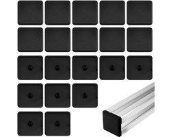 TRANKIELO® – Set van 20 Aluminium Eindkappen – 40x40 mm – Zwart – Bescherming voor Bouw & Industrie – Duurzaam & Stijlvol