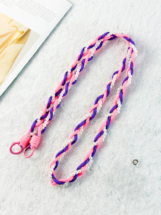 Ntech Phone Cord Rose / Violet - Collier de téléphone réglable - Cordon universel adapté à Samsung, iPhone, Moto, LG, Xiaomi, Téléphone