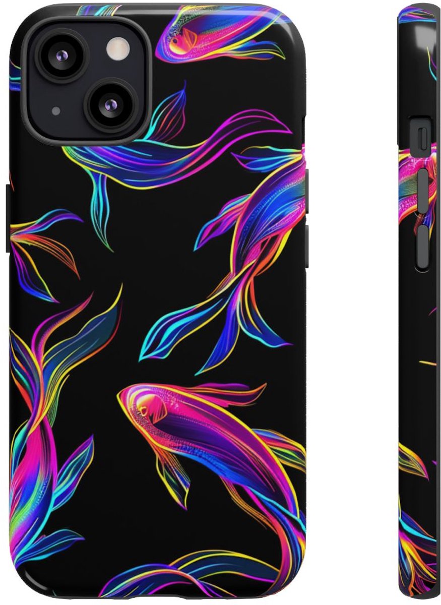 Neonkleurige Vissenpatroon – Telefoonhoesje Geschikt voor iPhone 13