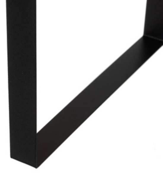 Detail van het zwarte metalen frame van een Ruhhy aanrecht rekje.