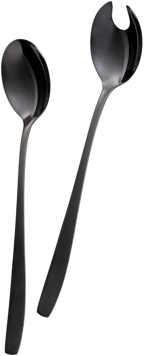 Elegante slabestek set - zwart - roestvrij staal - 2 stuks