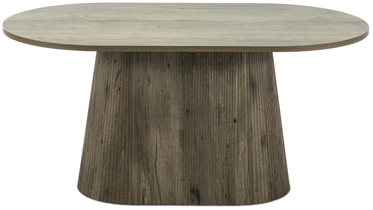 Giga Meubel Eettafel Sylla - Ovaal Donkerbruin Hout - 160x90x75cm