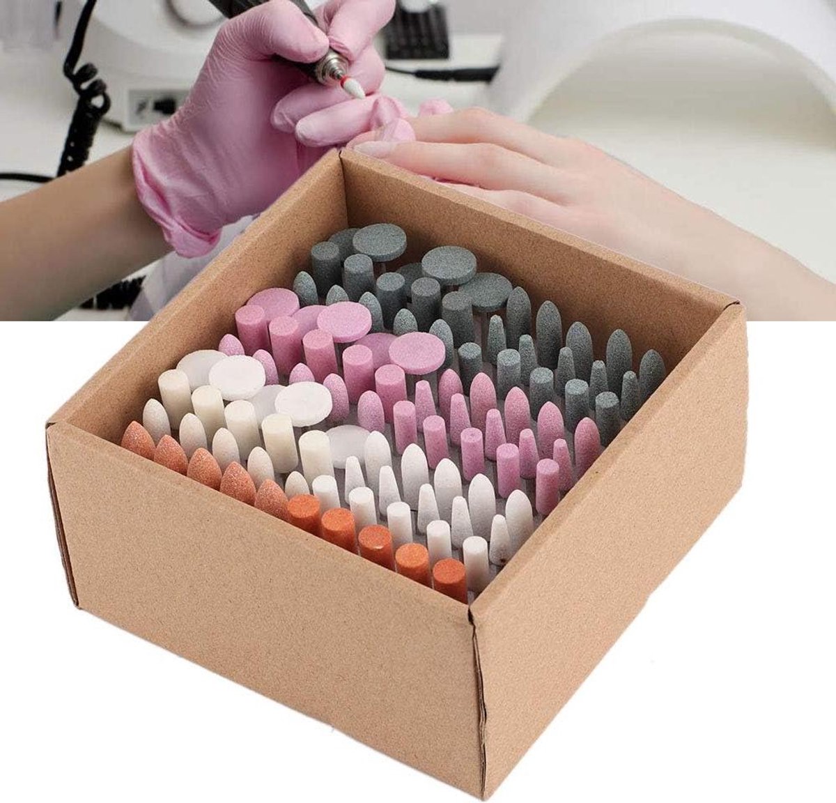 Professionele Nagelboor Set voor Manicure en Pedicure - Verwijder Gel Acryl en Nagelriem - 100 stuks