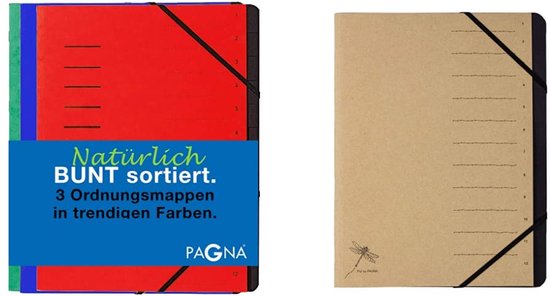 Pagna archiefmapset 12 vakken Basic assorti, set van 3 stuks ...