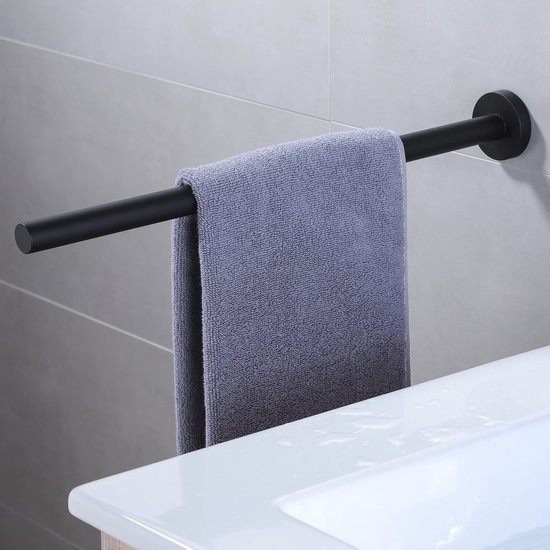HONPHIER Wc-steunstang van roestvrij staal, badgreep, handdoekhouder, wandmontage, badgreep, zwart (50 cm HONPHIER Wc-steunstang van roestvrij staal, badgreep, handdoekhouder, wandmontage, badgreep, zwart (50 cm