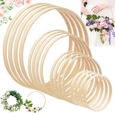 Blanke Houten Ring | Macramé | Plantenhanger | 6 Cm | Set Van 10 Stuks Hobby Diy Wandkleed Interieur Woondecoratie Doe Het Zelf Ringen Kralen Theoldomen