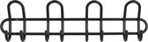 HOME It® kapstok met 5 haken Ø10 mm x 67×6,5 x 13 cm zwart