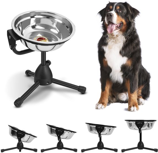 ADENGL Roze metalen verhoogde hondenbakstandaard voor grote honden, sterkere verhoogde hondenkommen met spatwaterdichte mat, hondenvoer en waterkommen, 10 inch hoge hondenvoerbak (46 ADENGL Roze metalen verhoogde hondenbakstandaard voor grote honden, sterkere verhoogde hondenkommen met spatwaterdichte mat, hondenvoer en waterkommen, 10 inch hoge hondenvoerbak (46