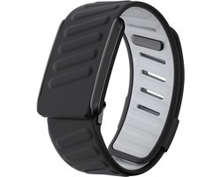 Strap-it Siliconen sport bandje met druksluiting - geschikt voor de Whoop 4.0 (zwart/grijs)