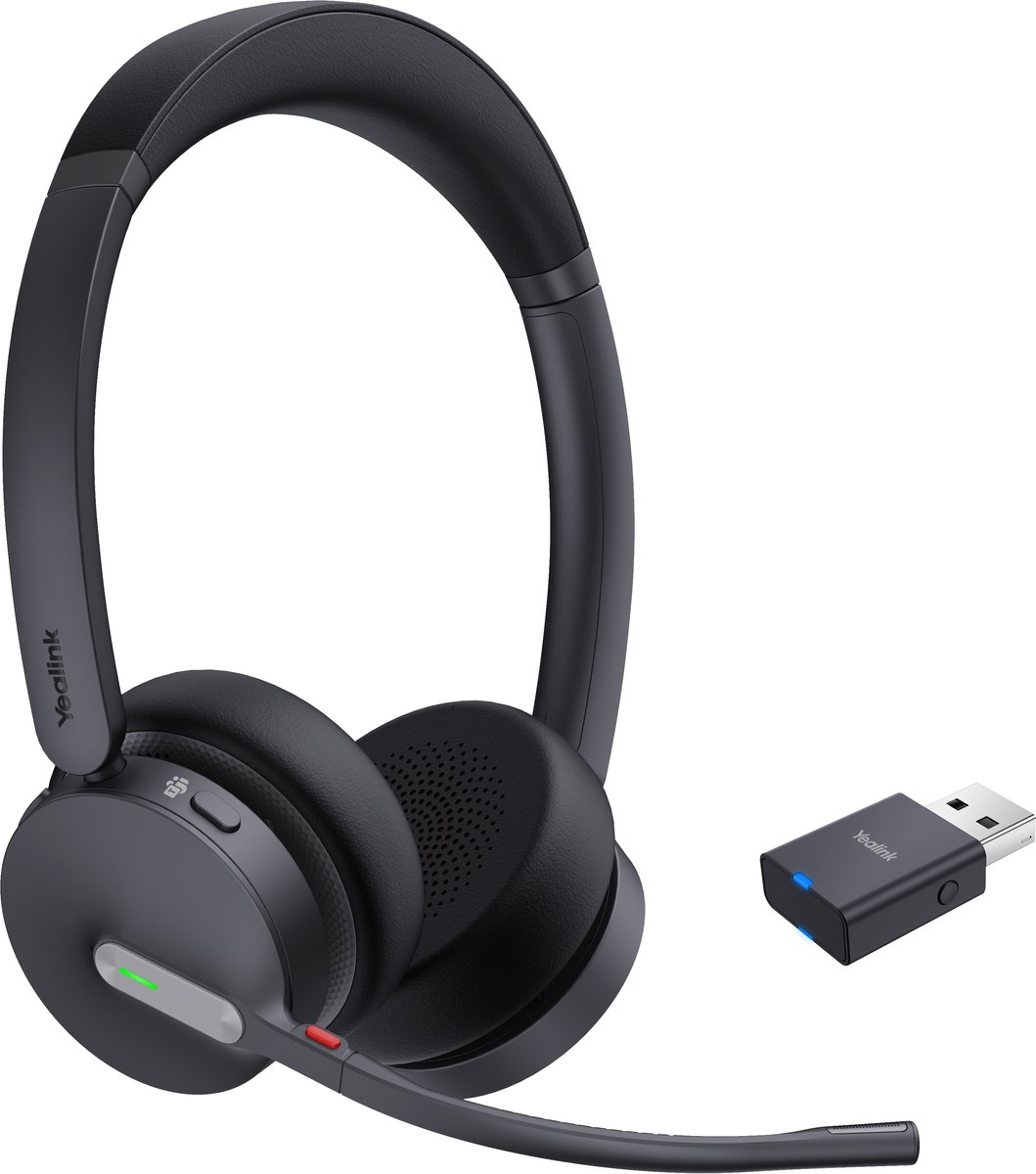 Yealink WH64 Hybrid Dual Teams Headset Draadloos Hoofdband Kantoor/callcenter Micro-USB Bluetooth Zwart