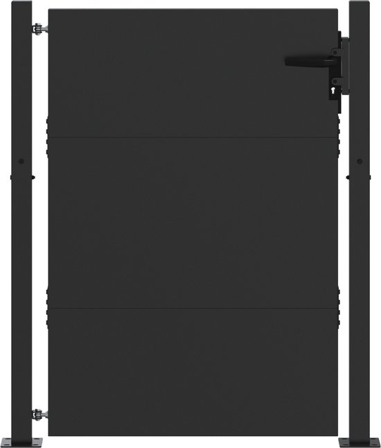 vidaXL - Portail de jardin - avec - serrure - Zwart - 105 - x - 150 - cm - Acier thermolaqué