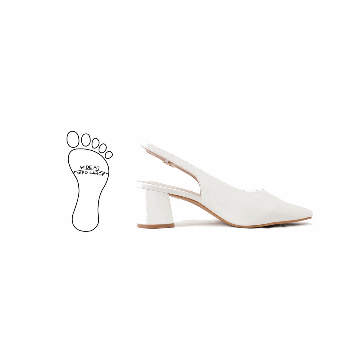 Verstelbare sandalen met brede neus en hak, model H - Lea