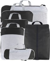 Packing cubes Compressie – Koffer organizer set – 6 stuks Baggage organizer met Compressierits – Packing cubes backpack – Zwart