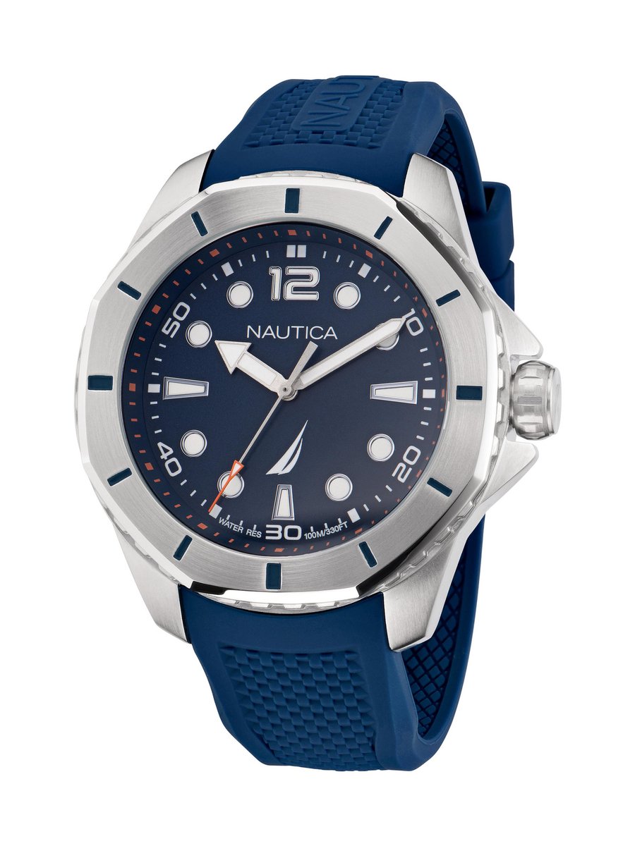 Nautica Nautica Gents Watch Quartz Analog Marine Kleur Case: 100% Stainless Steel | Armband: 100% Silicone 48 NAPKMF201