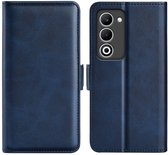 Étui portefeuille de Luxe MobyDefend pour Oppo A5 5G (fermeture latérale) - Blauw - Étui pour téléphone portable - Compatible avec : Oppo A5 5G