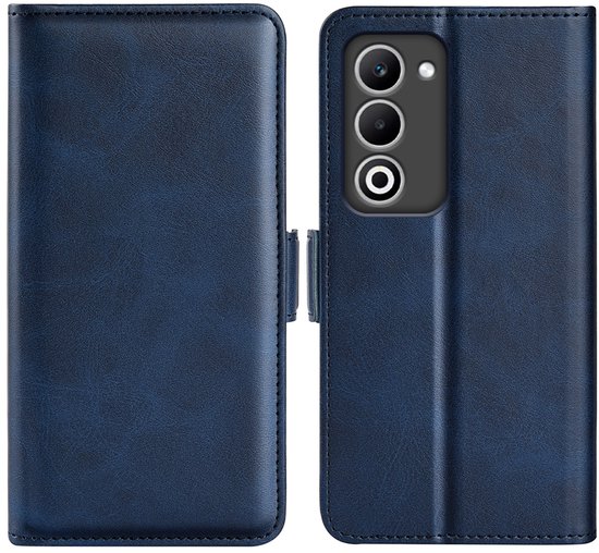 MobyDefend Hoesje - Geschikt voor Oppo A5 5G - Luxe Wallet Book Case (Sluiting Zijkant) - Blauw