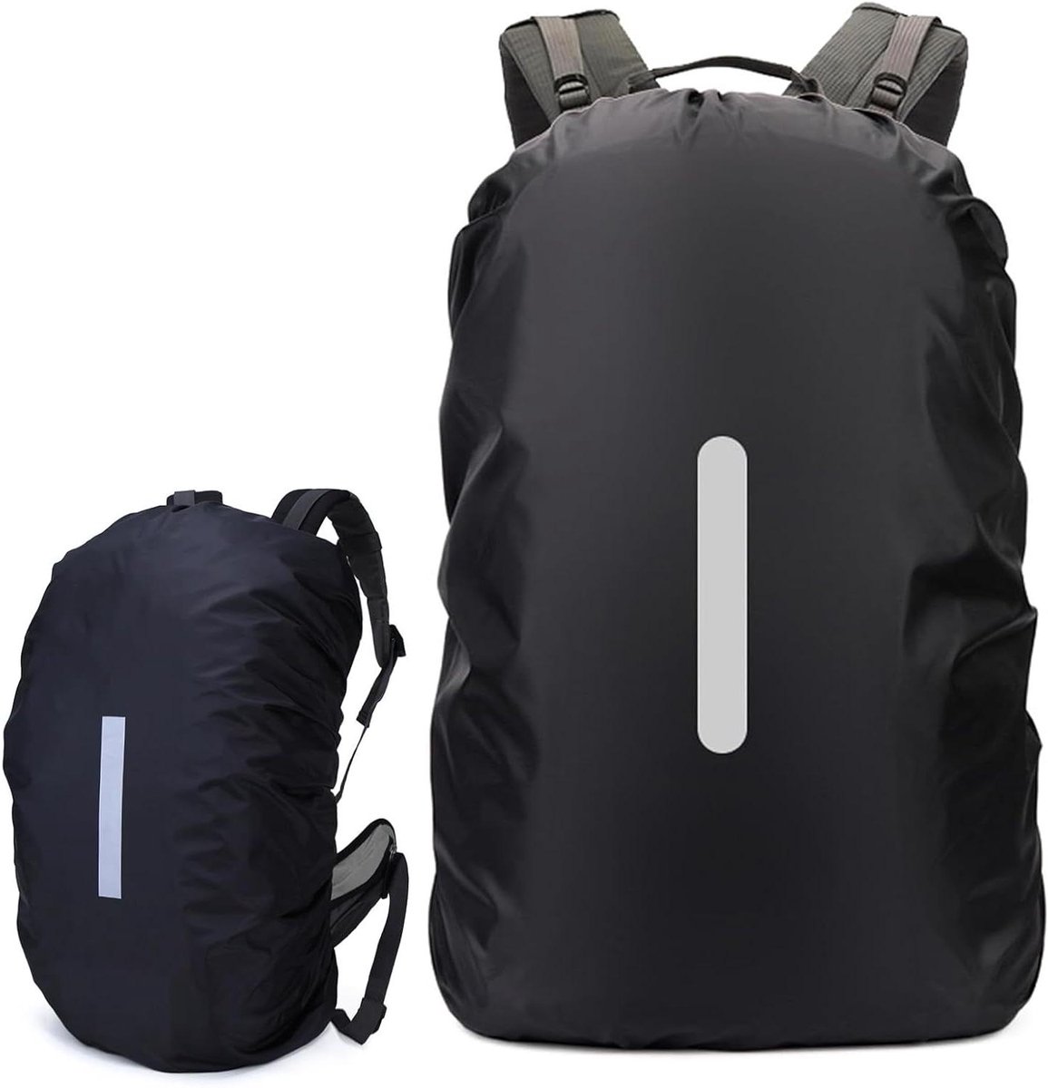 Allecto Plus - Regenhoes voor rugzak met reflecterende strepen - Waterdichte bescherming - Schooltas voor outdoor activiteiten met regenhoes - Fietsrugzakhoes voor wandelen, kamperen en reizen