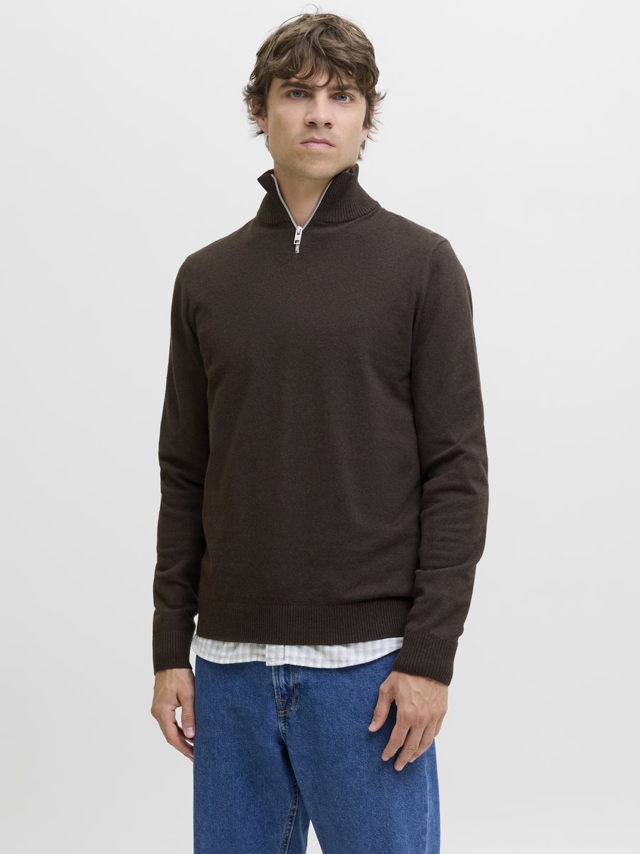 JACK&JONES - JREBCALLUM KNIT HALF ZIP SN - Jongens - Gebreide truien