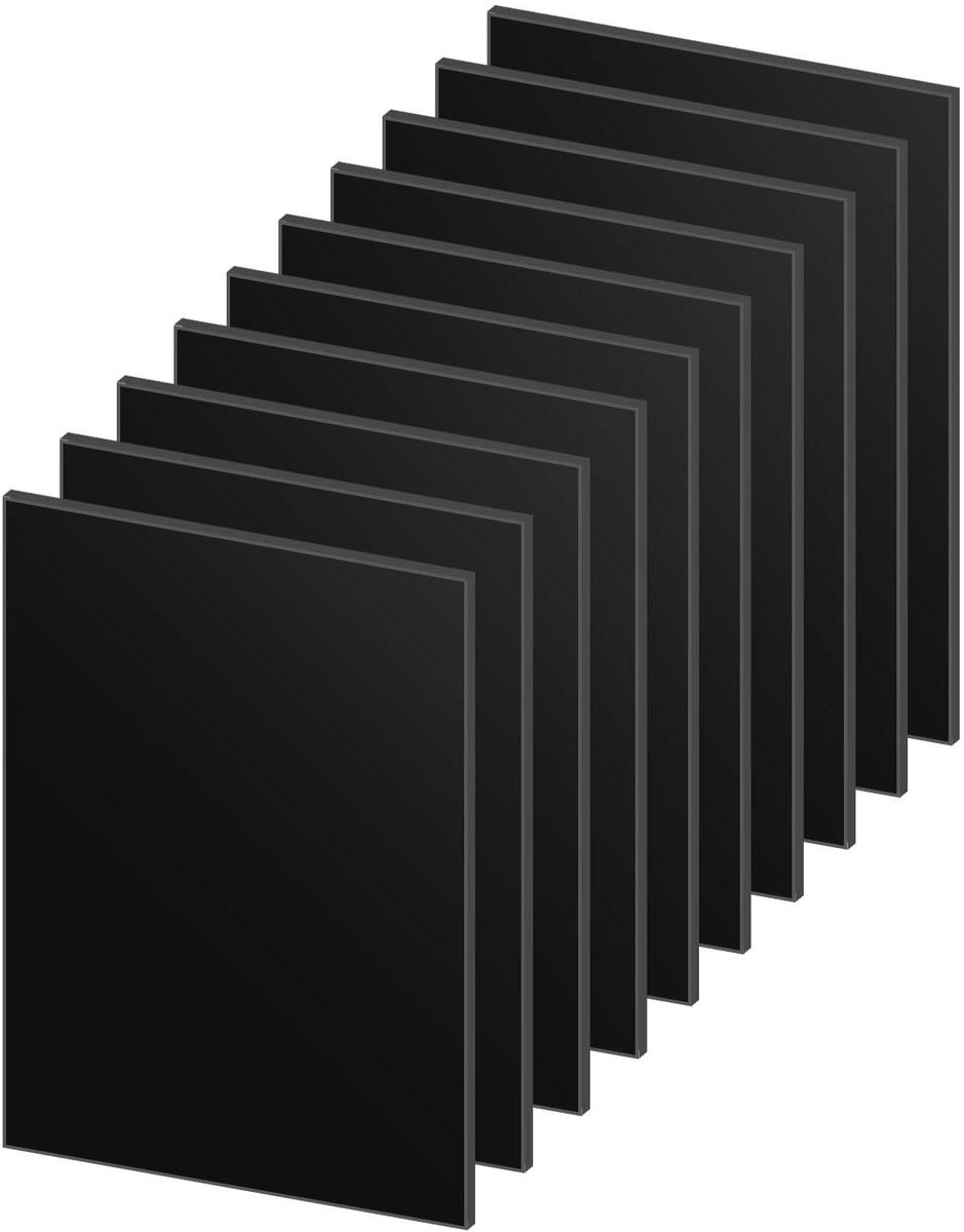 Zwarte Acryl Platen Lege Vierkante Platen Kleine Zwarte Acryl Plaat 1mm Dik voor Foto's Schilderen Knutselprojecten 10stuks (15 x 10 cm)