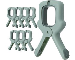 Plastic strandlakenklemmen - 8 stuks - Stevige kunststof wasknijpers - Grote winddichte kledingklemmen - Antislip - Winddichte handdoekklemmen - Geschikt voor ligbedden / zwembadstoelen / dekenklemmen - Groente