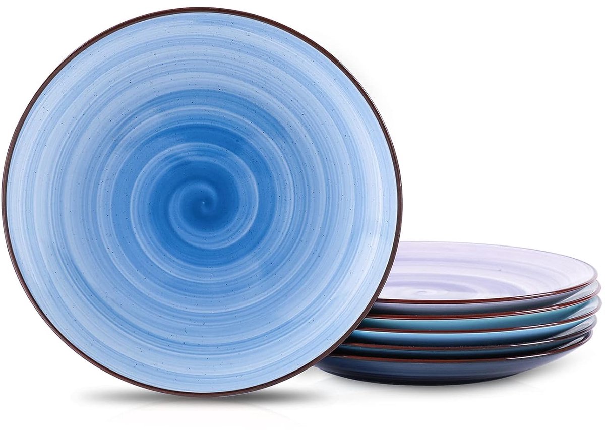 Keramische dinerborden - set van 6 - gradiënt blauw - 10 inch