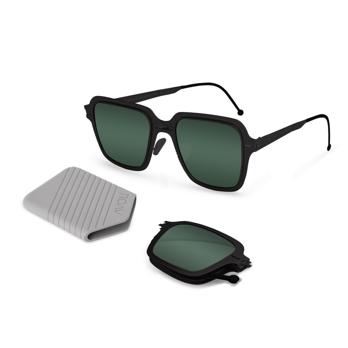 ROAV BRONSON - Opvouwbare zonnebril – Polariserend UV400 - Matte Black - G15 glazen