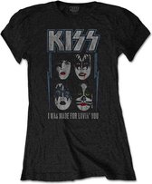 Kiss Dames Tshirt -2XL- Made For Lovin' You Zwart
