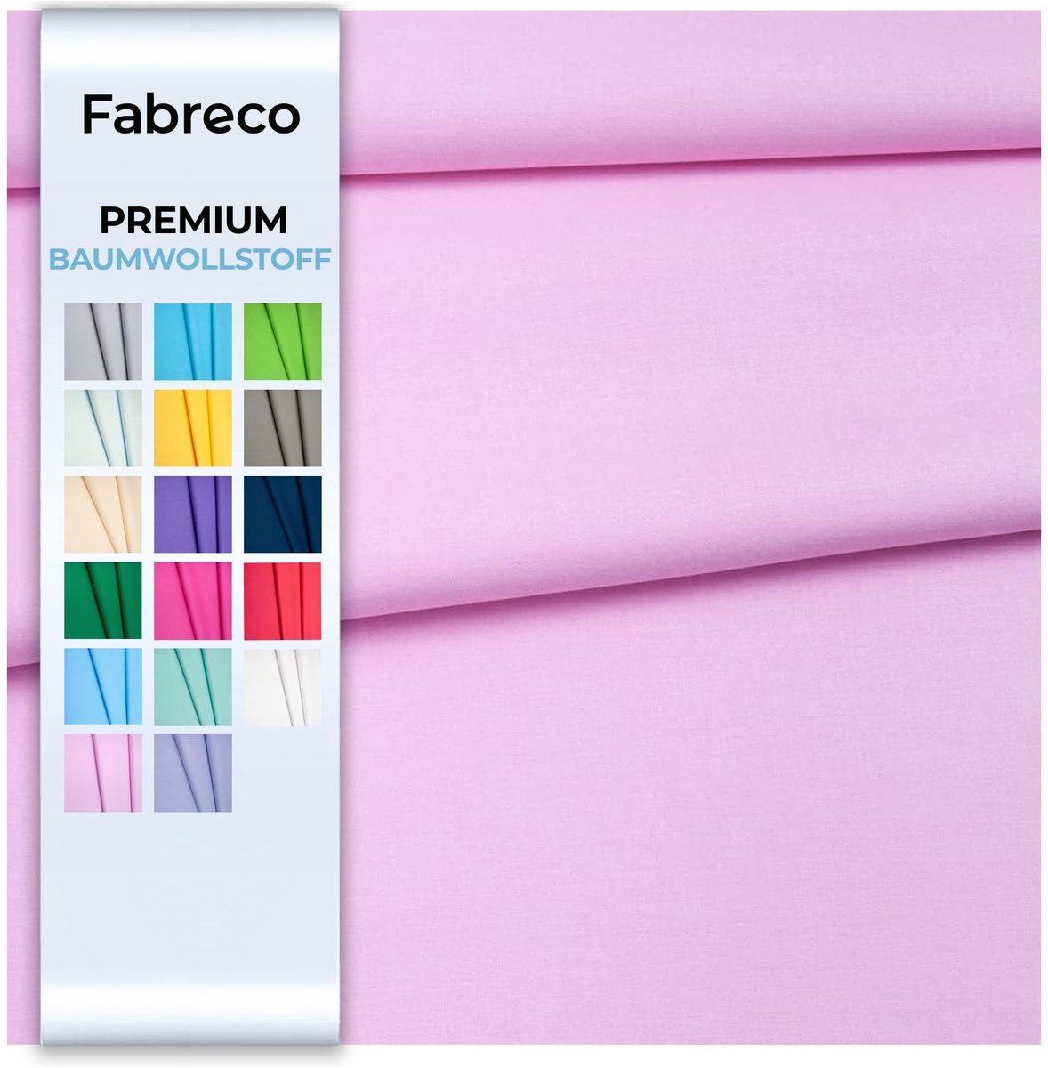 Fabreco - 100% Premium Katoenen Stof per Meter, Effen, 160 cm | 220 g/m - Zacht, duurzaam en huidvriendelijk | Stoffen voor Naai- & Decoratiedoeleinden | Stoffen per Meter - Stof | Roze