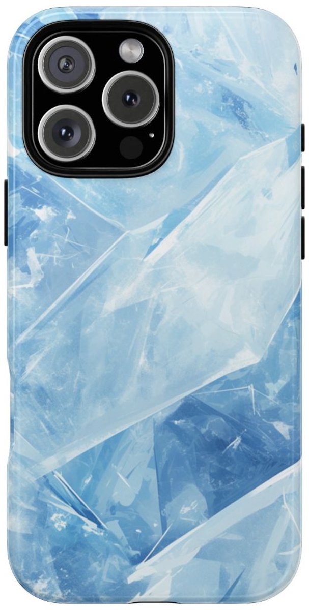 Blauwe IJstextuur – Telefoonhoesje Geschikt voor iPhone 16 Pro Max