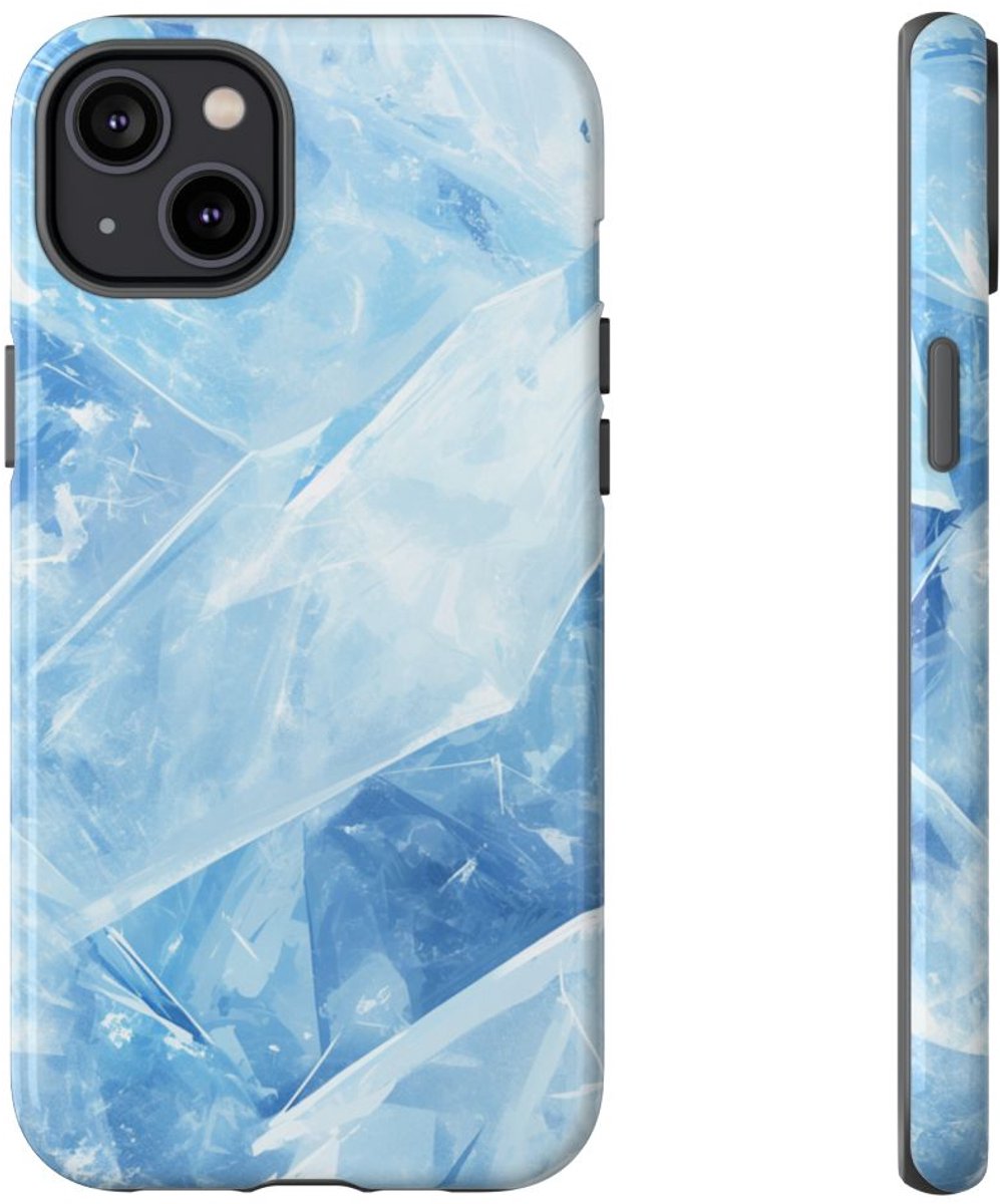 Blauwe IJstextuur – Telefoonhoesje Geschikt voor iPhone 14 Plus