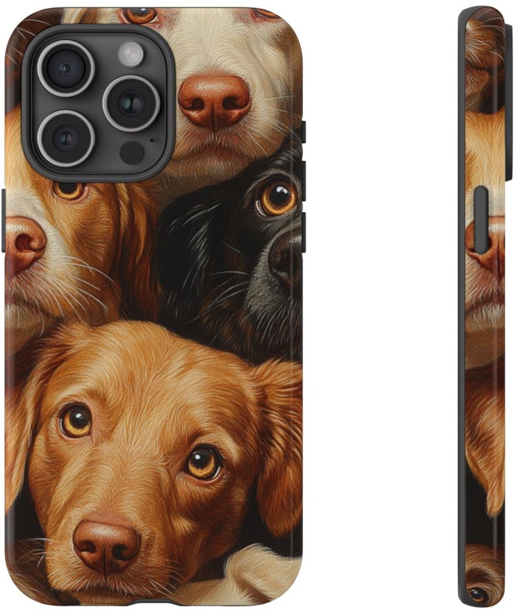 Realistisch Hondenkoppenpatroon – Telefoonhoesje Geschikt voor iPhone 15 Pro Max