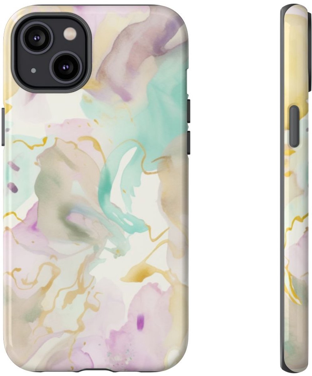 Zachte Waterverf Abstract Fluid Design – Telefoonhoesje Geschikt voor iPhone 14 Plus