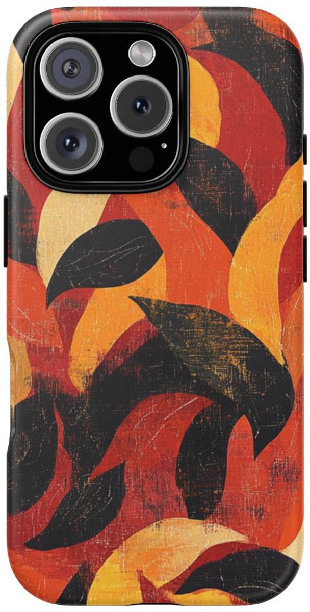 Abstract Herfstbladeren Patroon – Telefoonhoesje Geschikt voor iPhone 16 Pro