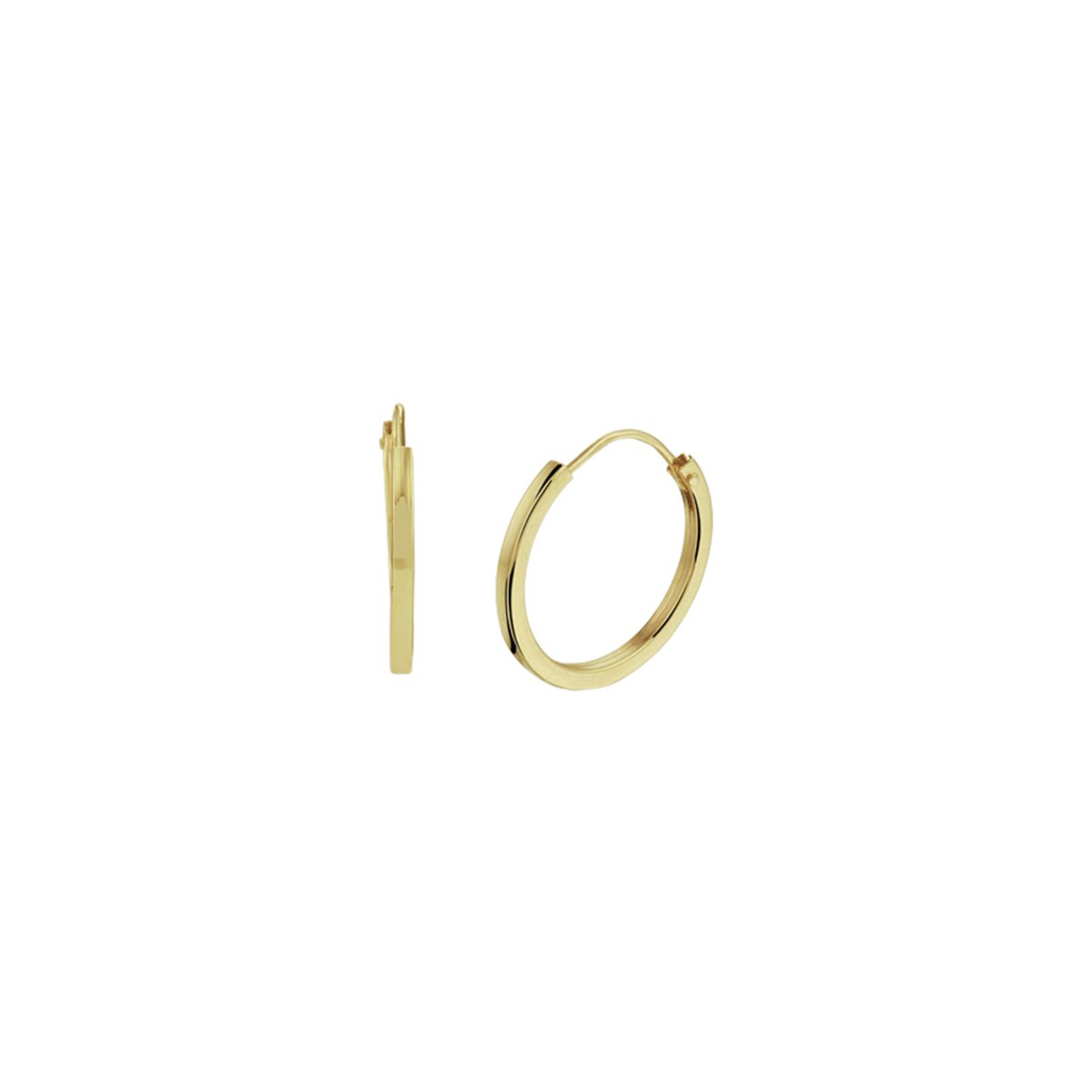 Marie Celeste oorringen vierkante buis - 12 mm - Goud