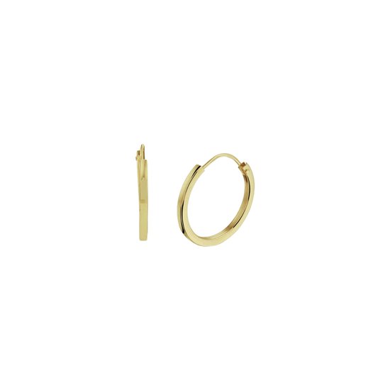 SPARKLE14 - Boucles d'oreille Anneaux Tube carré - Or