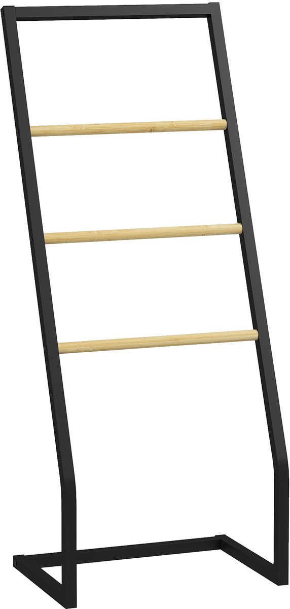 HOMCOM-Handdoekenrek-40,5x28x98cm-Staal-Zwart