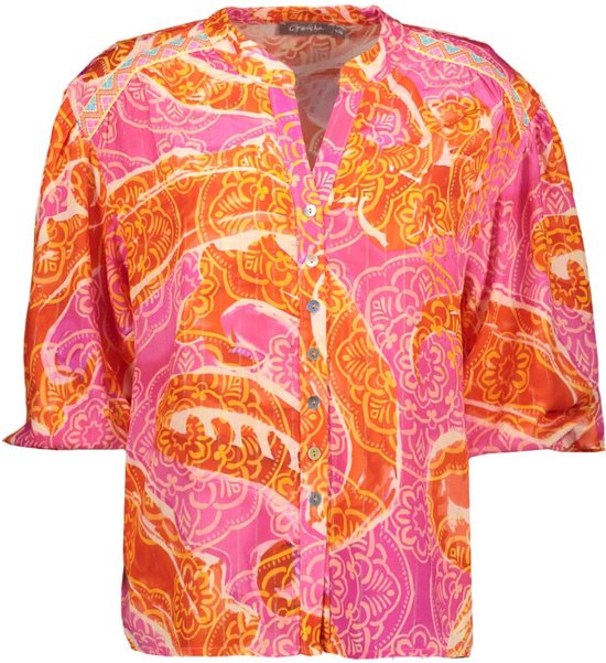 Geisha Blouse Blouse Met Glitters 53311 70 000250 Orange/fuchsia/silver Dames Maat - L