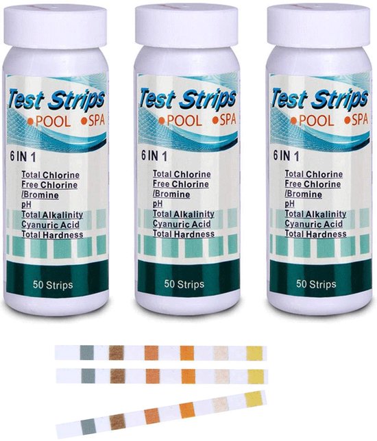 Zwembadstrips - 100 Water Teststrips - 6 in 1 - Test de Water Waarde
