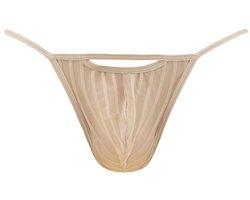 WOH heren microfiber G-string personal allure mesh beige