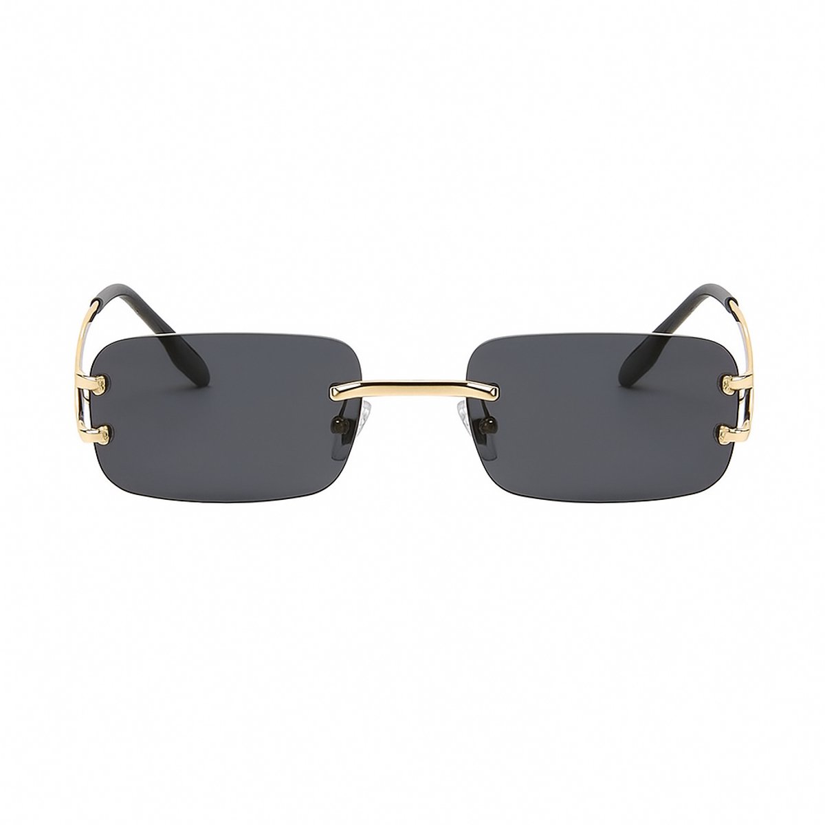 PBLIQ® Zonnebril Randloos - Heren - Dames - Zwart - Goud