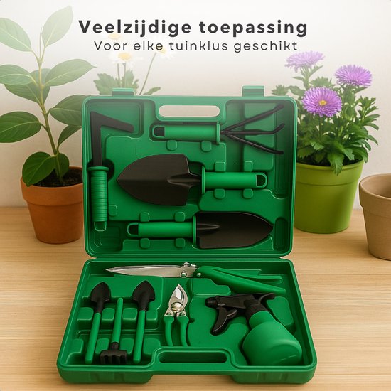 Cheqo® Tuingereedschap Set - Tuingereedschap Set - Snoeischaar- Tuinset - Snoeischaar - Tuinieren - Complete 10-Delige Set met Opbergkoffer - Inclusief Plantenspuit van Cheqo — afbeelding 5
