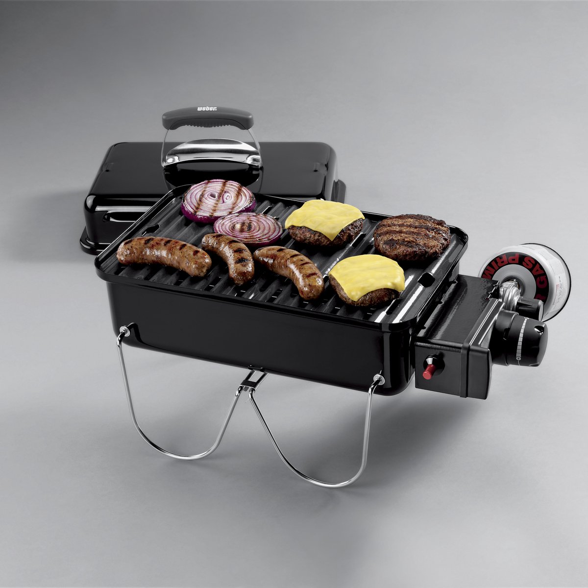Weber Go-Anywhere Gas Barbecue - 41x26 cm - Roestvrijstalen branders - Gasregelkop - Incl. deksel – foto 3
