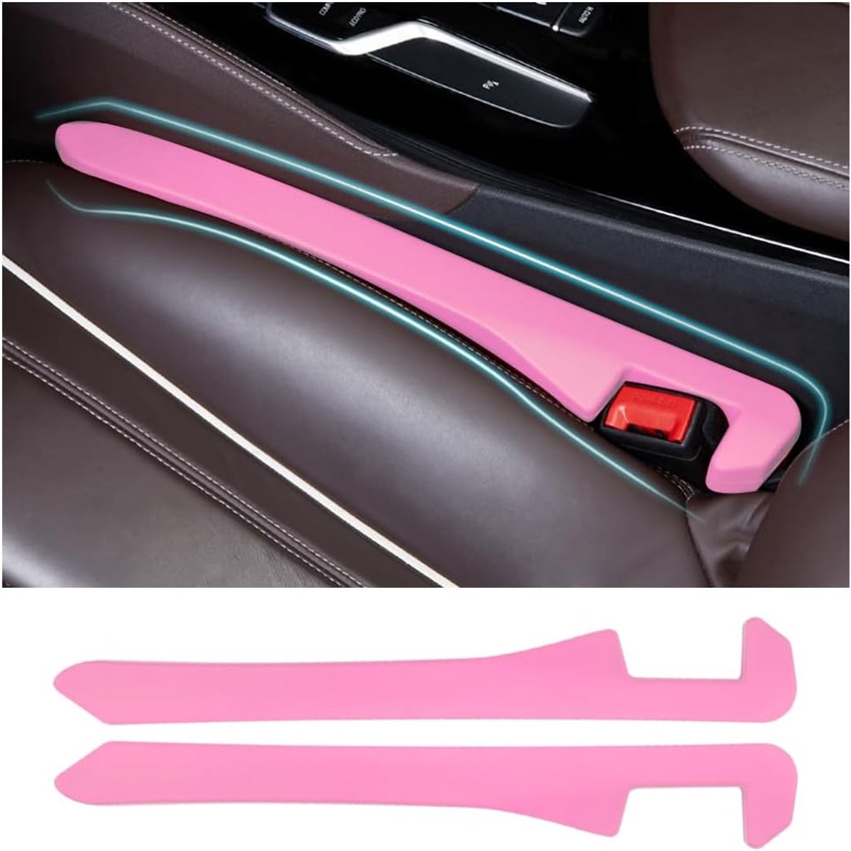 Image of 2 Stuks Universele Auto Zitplaats Vulaccessoires voor Auto's - Trucks - SUV's - Zitplaats Naad Kussens (Roze)