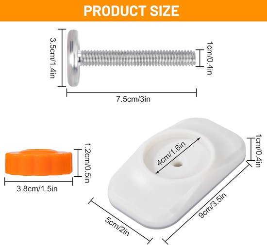 Pack of 8 Pressure Screws for Child Grille and Safety, Wall Protection, Pads, Stair Grate, Screws for Child Safety Doors, Pet Door Grille — afbeelding 5