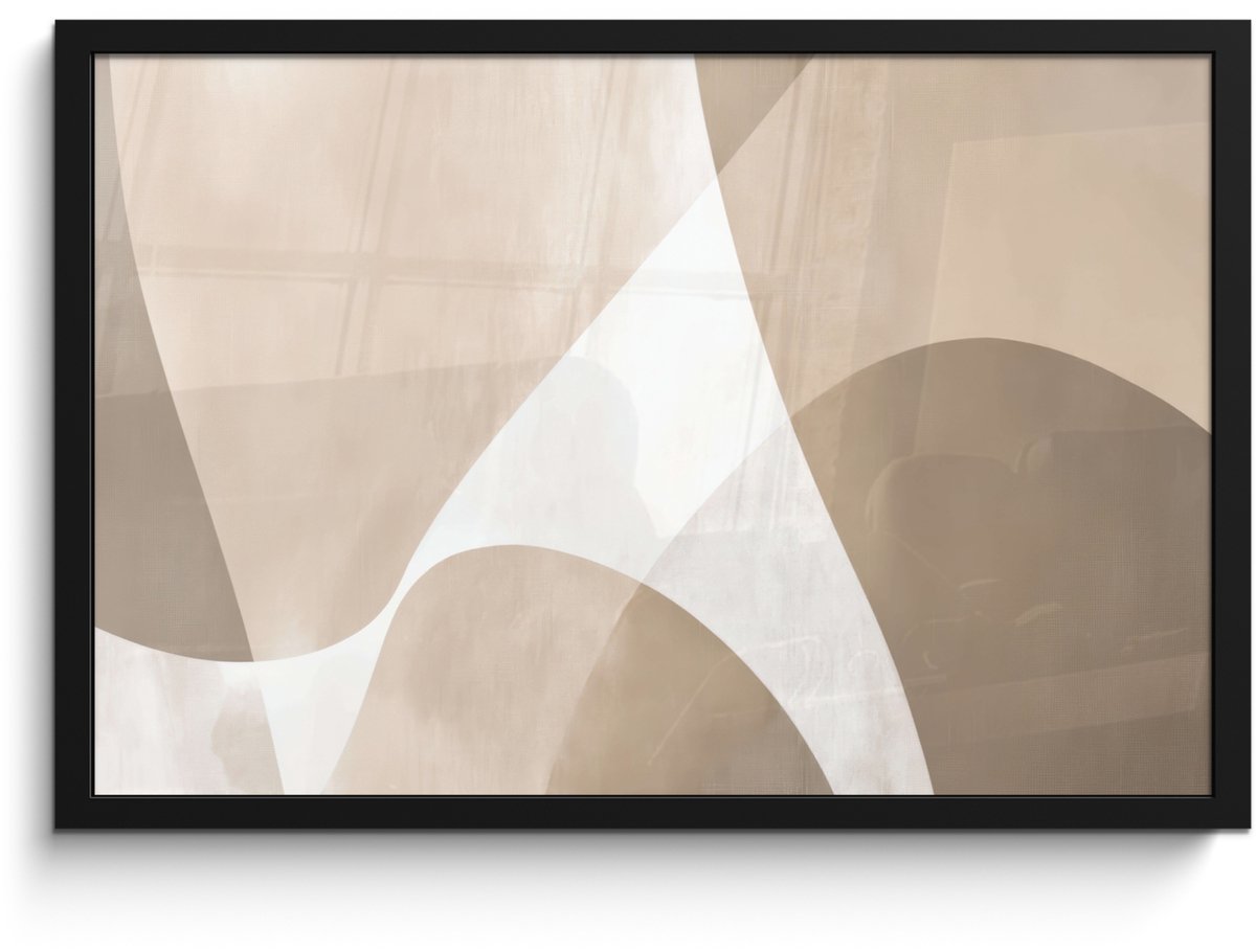 FrameYourWall Poster in lijst - Fotolijst 60x40 cm - Posters - Vloeiende vlakken - Harmonieus - Golvend - Posterlijst zwart - Decoratie - Wanddecoratie woonkamer - Muurdecoratie slaapkamer