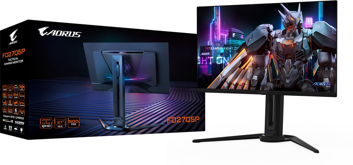 Gigabyte AORUS FO27Q5P Gaming Monitor 27" QD-OLED 500Hz - afbeelding 3