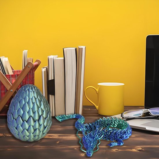 Ornement Bureau Fantaisie Œuf De Dragon Avec Dragon Imprimé 3D - Décoration Fantaisie Et Cadeau Original Décoration Bureau Fantastique