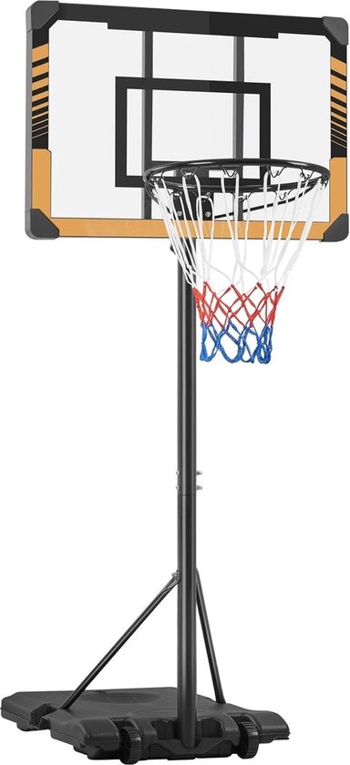 Yaheetech 233-308 cm Height Adjustable Basketball Stand, Mobile Basketball System for Indoor or Outdoor Use to Fill with Water or Sand