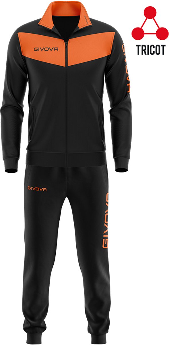 Givova Visa Fluo Trainingspak Zwart 11-12 Years Jongens,Meisjes